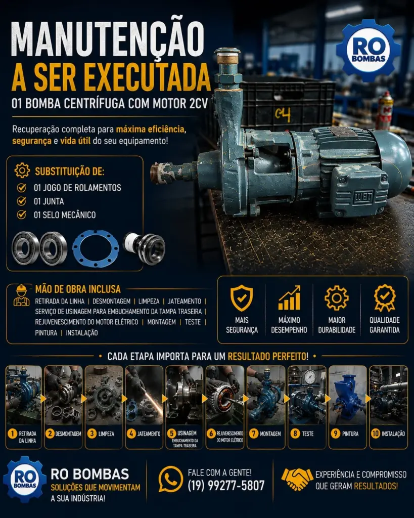 Manutenção em bomba centrífuga